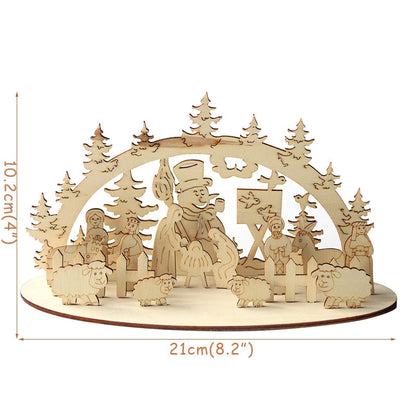 Boże Narodzenie drewniane ozdoby Diy Wood Desktop Dekoracja świąteczna dla domu Natal Krest Navidad 2021 Wood Craft na świąteczny Nowy Rok