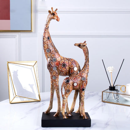 Retro Color Jirafa Modelo de animales Estatuas de decoración de estilo minimalista moderno Regalos de decoración de sala de estar de la sala del hogar Regalos