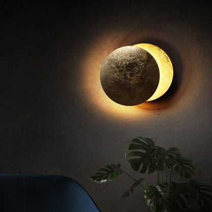 Corredor de pasillo moderno Lámpara de pared redonda de la pared del eclipse Iluminación de pared de la pared de interior decoración de la sala de estar luz de pared
