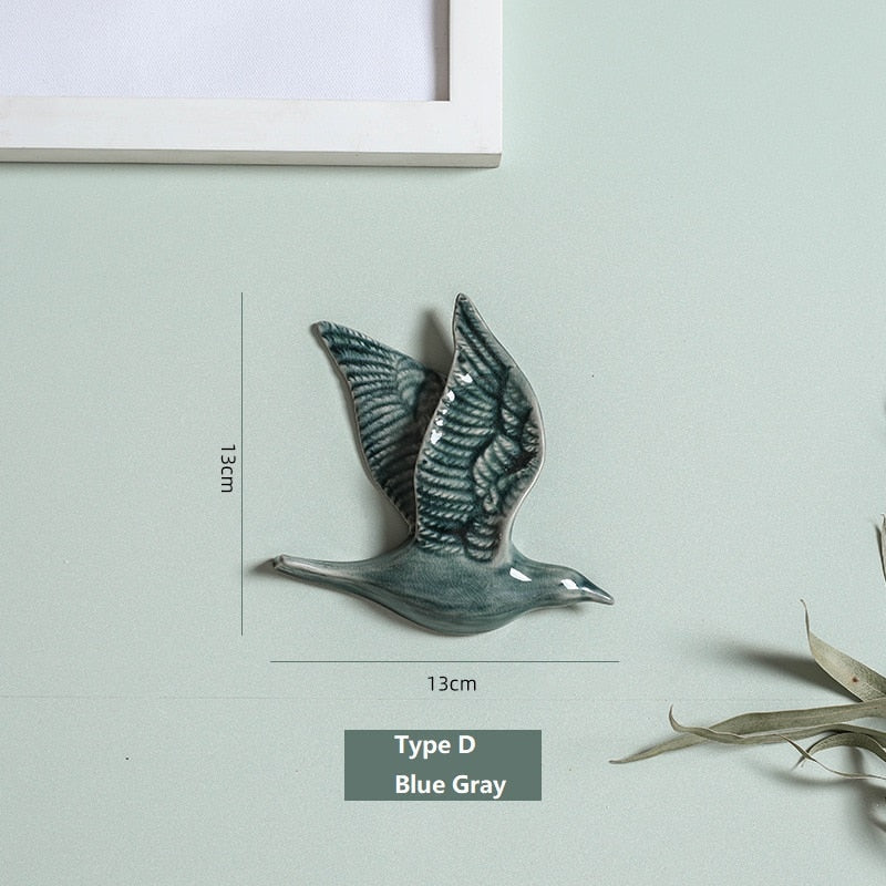 3D seramik kuşlar şekil duvar asılı dekorasyonlar basit ev dekorasyonları aksesuarları dekoracao para casa duvar el sanatları süsleri