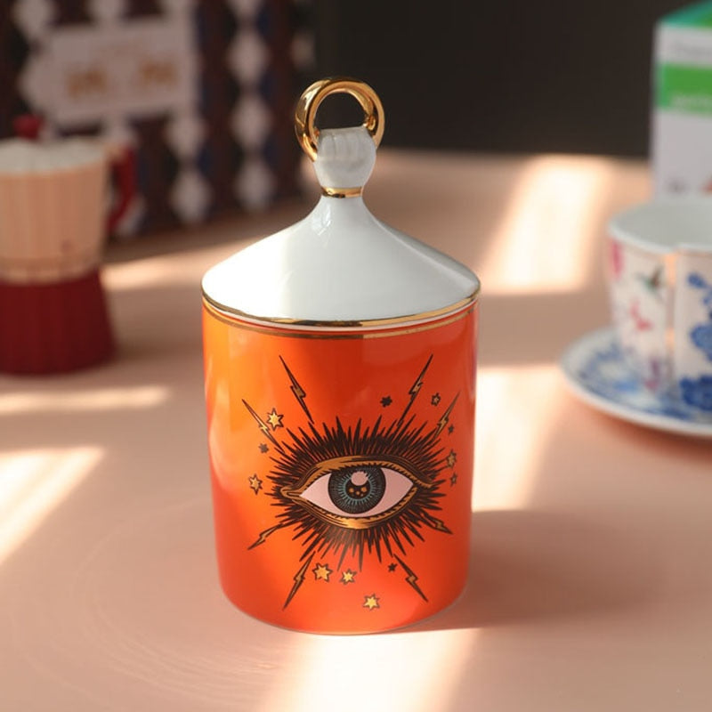 Big Eye Jar Sternenhimmel Räucherkerzenhalter mit Handdeckel, Aromatherapie-Kerzenglas, handgefertigte Candleabra-Heimdekoration 
