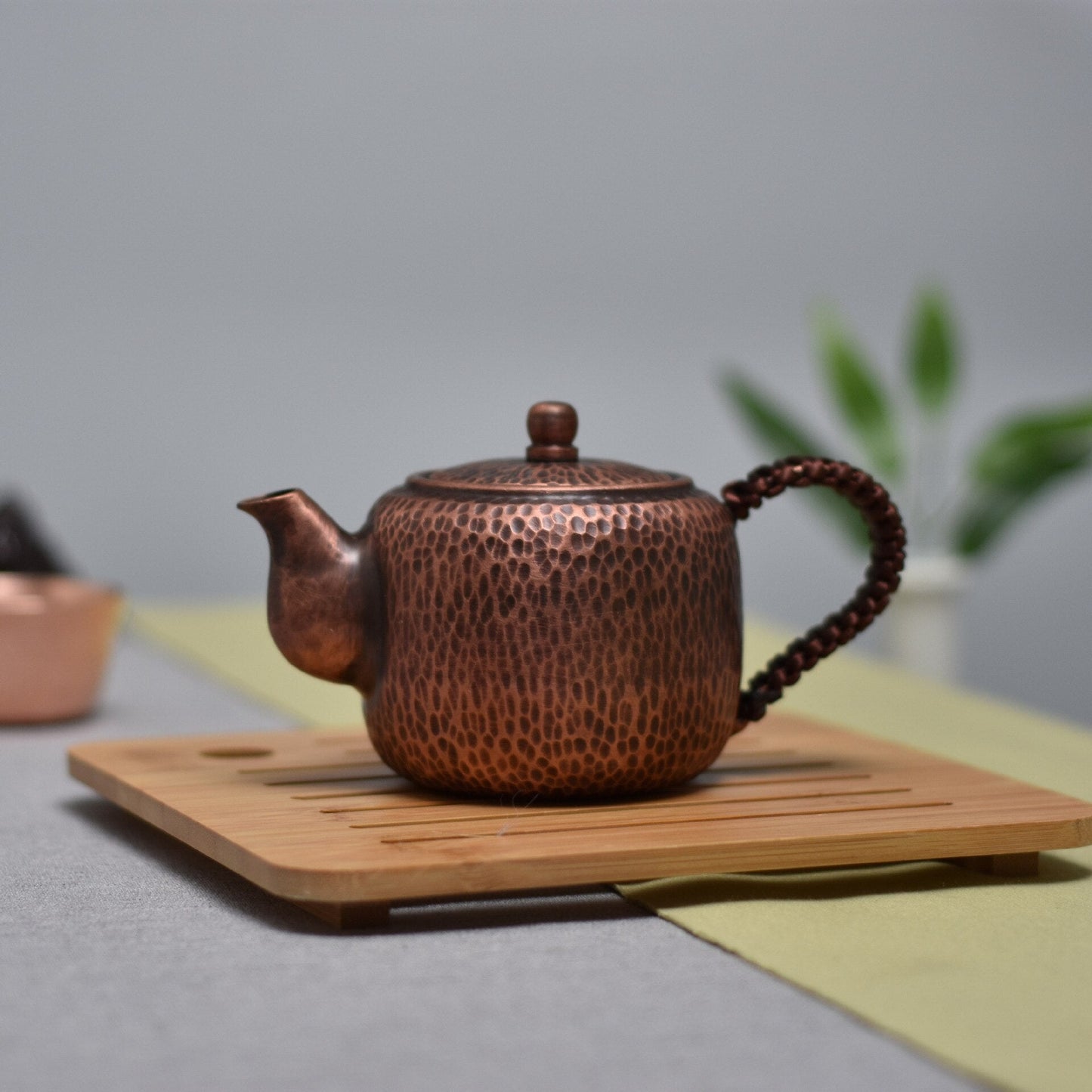 Ren rød kobber håndlaget tepotte tyknet antikk liten kobberpotte Kung Fu Tea Set Tea Pot Tea Maker