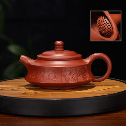 Yixing,Purple Clay Teapot,Hand-willing Dahongpao,Stone Scoop Kung,Fu Teapot Tea,Drinkwear,Suit for Dark Tea,Teaware,