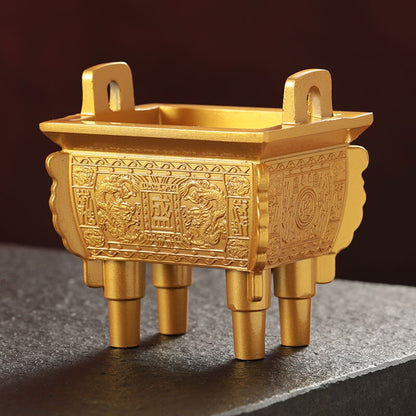 Tongkat dupa tibet burner gold tripod paduan Buddhis Buddhis Desktop Dekorasi Tantra Meditasi Kuil Kompor Aromaterapi Kompor