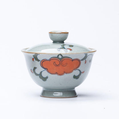 180 ml kinesisk Gaiwan tekanne keramikk Kung Fu tesett Porselensblomstret tebolle Tekopper for reise Tekar Tureen Pu'er vannkoker