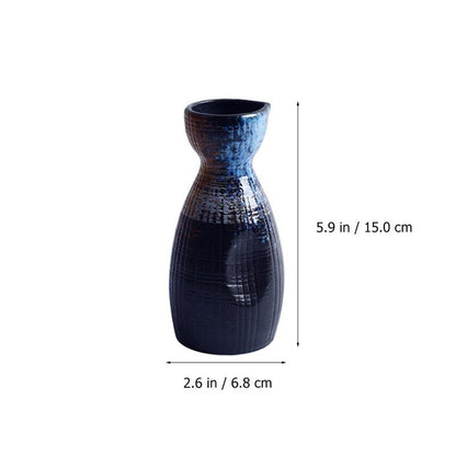 1 Set Gaya Keramik Jepang yang Luar Biasa Sake Cup Sake Pot Retro Set Jepang Retro Sederhana Keramik Sake Cup dan Pot Set