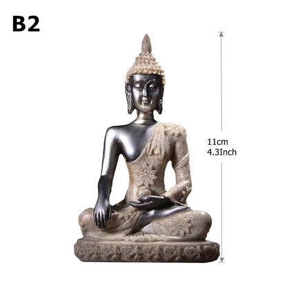 28 Style Miniature Buddha Statue Nature Sandstone Fengshui Thailand Buddha skulptur Hindu Figur Home Dekorativ ornament 15
