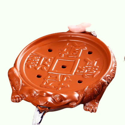 1 قطعة صواني الشاي الطين الأرجواني الحيوانات الأليفة التميمة الصين هدايا الأعمال ديكور المنزل هدية الزفاف