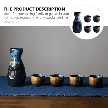 1 asetettu hieno japanilainen tyylinen keramiikka sake -kuppi sake -potin retro -sake -setti japanilainen retro yksinkertainen keraaminen sake -kuppi ja pottisetti