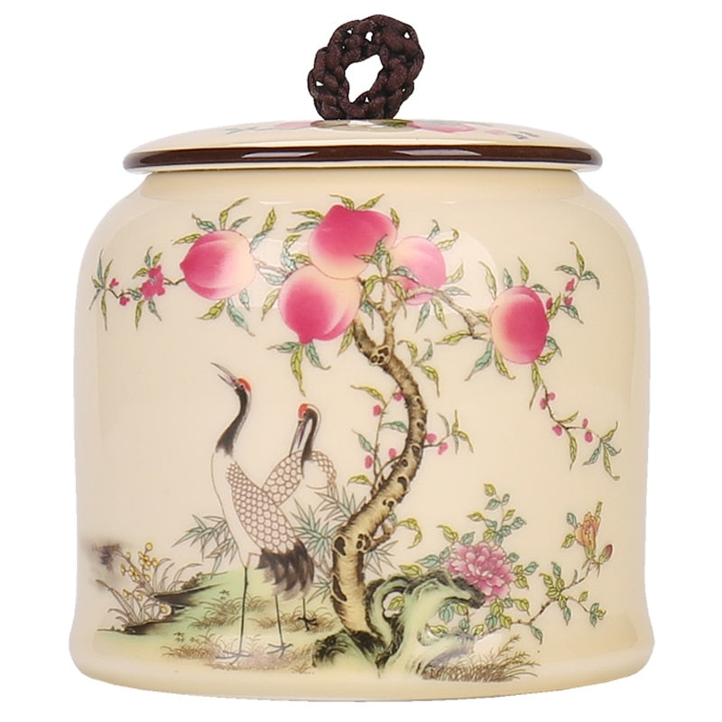 Vintage Tea Caddies mogą naczynić pojemniki na słoiki ceramiczne zapieczętowane Celadon House Herbata Dekoracja domu;