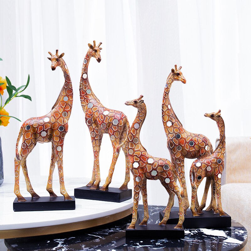 Retro farve giraff dyremodel dekoration statue moderne minimalistisk stil hjem stue dekoration håndværk gaver gaver