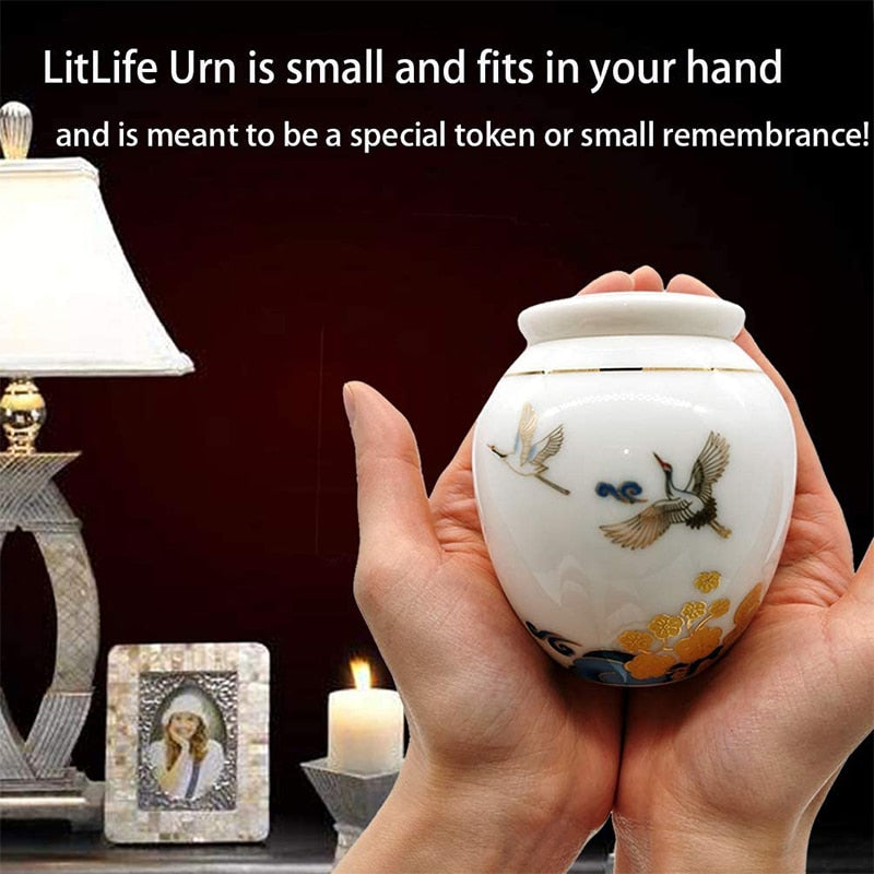 Small Cremation Urns for Human Ashes Ceramic Adult Dog Cat Ash Holders Miniature Memorial Funeral Urn for Sharing Ashes Pet Urns