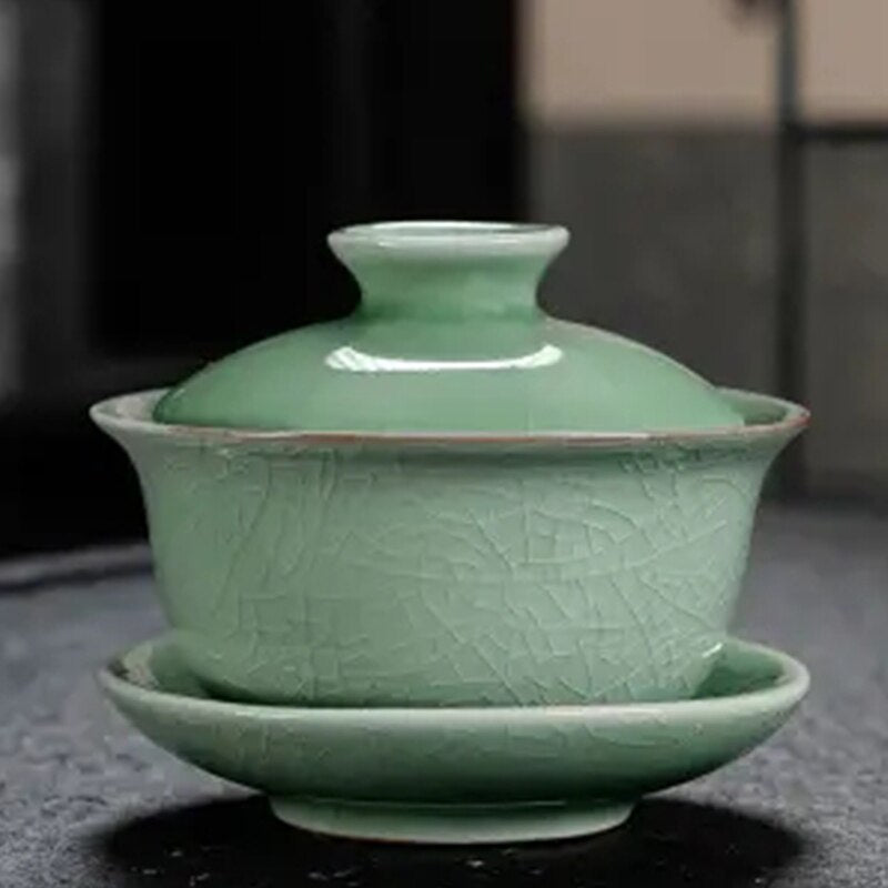 Céramique Gaiwan jingdezhen chinois Kungfu café trois talents bol à thé grande tasse à thé soucoupe ensemble maison théière thé cérémonie cadeau
