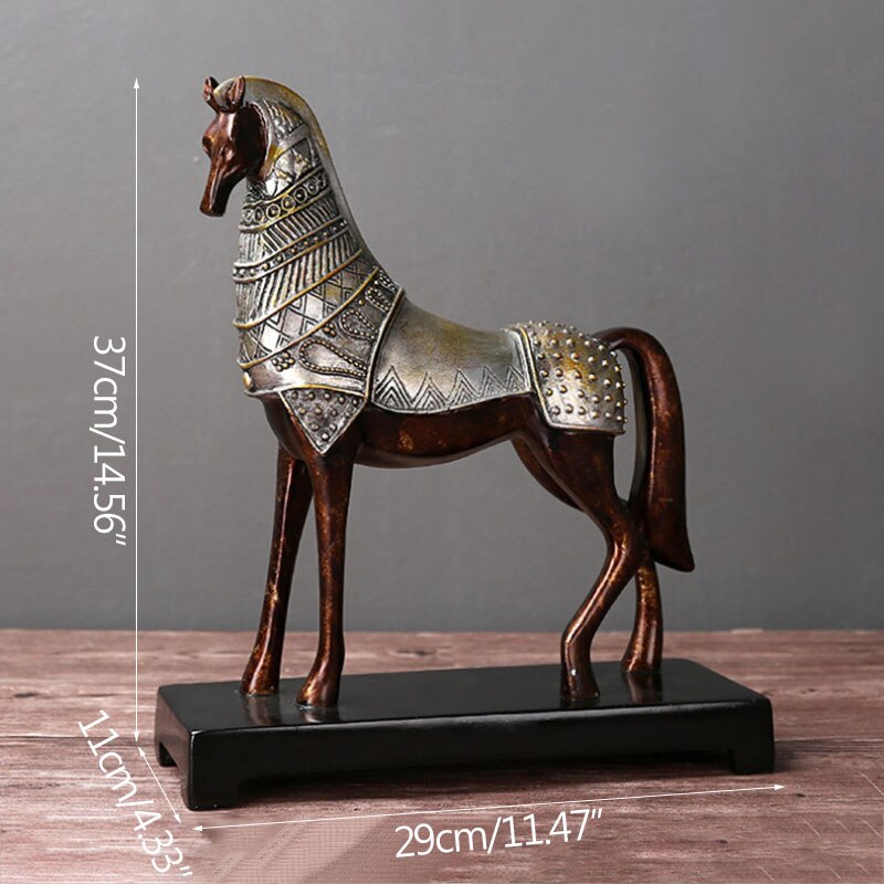 Strongwell Chinese Horse Statue Tang Tri-Color Glazed Ceramics Warhorse Sculpture Retro Home Office Desktop Decorations Gift