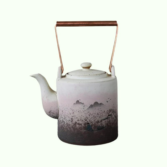 Große Keramik-Teekanne, Bergkessel, chinesische Teekanne, 400 ml