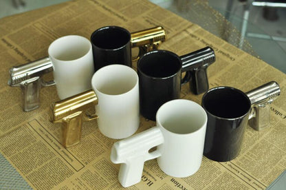 Tasses à café en céramique à poignée pistolet, tasse à pistolet amusante, tasse à thé au lait, Style créatif, tasse à café en céramique, verres à boissons, 1 pièces, ZL291