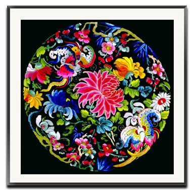 Embroidery DIY Chinese Style Lotus/Chrysanthemum/Fish/Crane Patterns Printed Kits Cross Stitch Thread Needlework Sets Home Decor