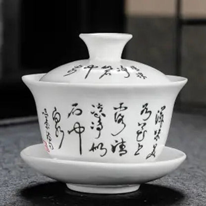 Keramik Gaiwan Jingdezhen Chinese Kungfu Teaset Tiga Bakat Teh Bowl Teh Cawan Teh Besar Set Home Home Tea Maker Tea Ceremoni Hadiah