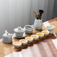 Service à thé Kung Fu glaçure gris glacé, théière en céramique pour bureau et maison, poignée tasse à thé, plateau à thé, théière et tasse grises, service à thé de luxe