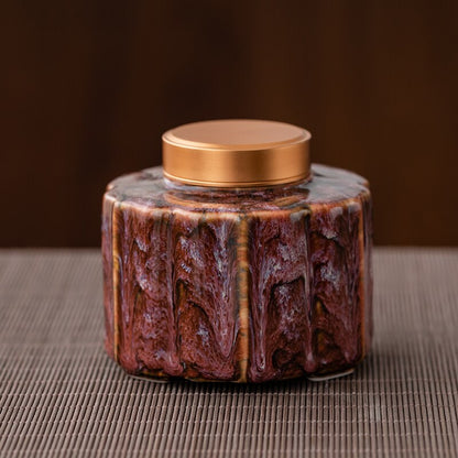 Tea Caddy Ceramic Jar Sealed Jar Moisture-Proof Storage Tank Tea Box Tea Organizer Sugar Bowl Food Container Dekorative krukker