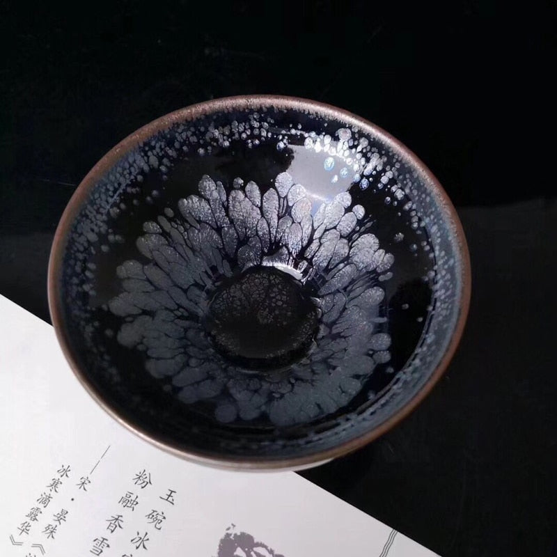 Jianzhan – tasse à thé chinoise Vintage, Jian Ware, tasses à thé sans poignée, glaçage à l'huile, poterie Tenmoku, avantages pour la santé, plus utilisation, plus belle