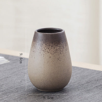 China pottery small vase retro flower floral ceramic decorative container vase modern home decoration