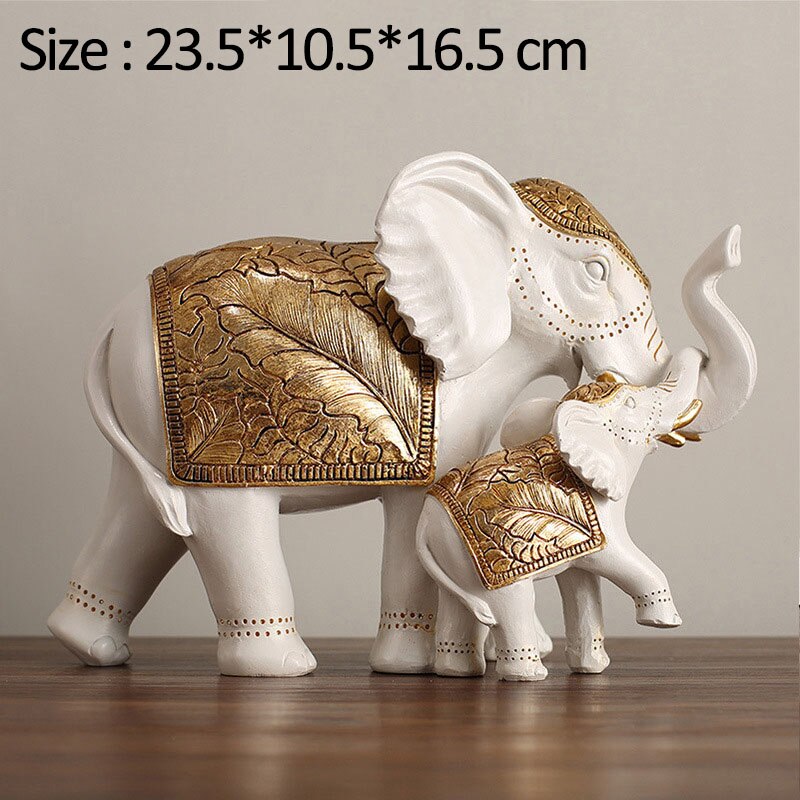 Heldig maskot antikk elefant skulptur hjem stue dekorasjon møbler tv -skap bokhylle dekor ornament bursdagsgave