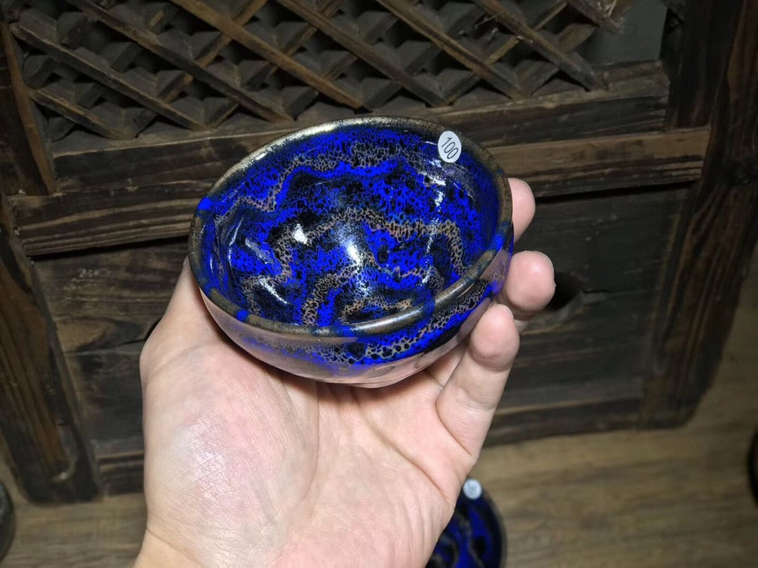 Jianzhan 중국어 노래 스타일 Jian Kiln 티 그릇 영광스러운 Change Tenmoku Glaze Cup 도자기 Great Potter Bingkun Cai Giftbox