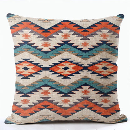 Bohem desenleri keten yastıklar kasa çok renkli soyut etnik geometri baskı dekoratif yastıklar kasa oturma odası kanepe yastık