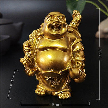 الذهبي يضحك بوذا تمثال الصينية فنغ شوي محظوظ المال مايتريا تمثال بوذا التماثيل ديكور حديقة المنزل التماثيل