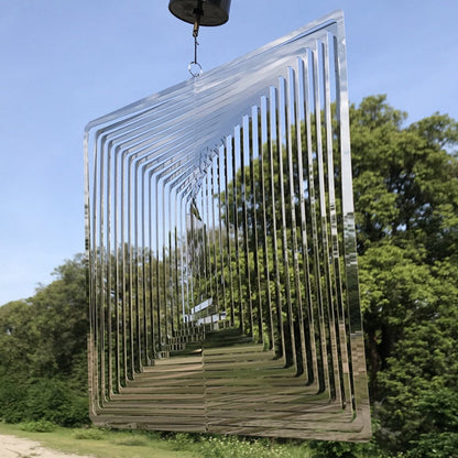 Čtvercová větrná zvonkohry venkovní zahrada kovová závěsná dekorace nordic domácí přívěsek feng shui větrný zvonek carillon estetická místnost výzdoba