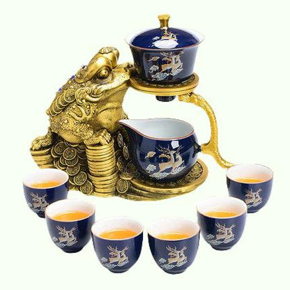 Frosch-Teekannen-Set mit Magnet, einzigartige Glas-Teekanne im chinesischen Stil, Haushalts-Jinchan-Teemaschine, Teekanne