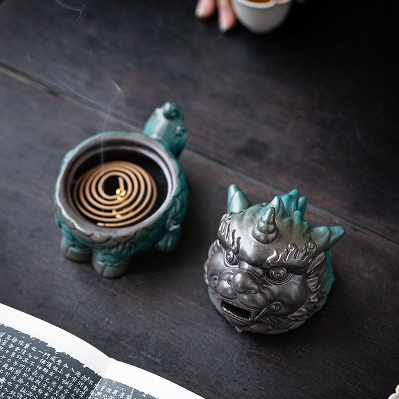 Kirin plade røgelse komfur Eaglewood Sandalwood Home Indoor Tea Table Røgelseskeremoni Zen Keramisk dekoration Røgelse Brænder