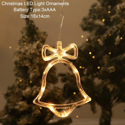 Santa Snowman Christmas Diamond Led Lantern Hiasan Hiasan Krismas Untuk Rumah 2023 Navidad Noel Tahun Baru 2024 Hadiah Kanak -kanak
