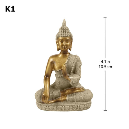 28 gaya kecil Buddha patung Sandstone Fengshui Thailand Buddha Sculpture Hindu Hiasan Rumah Hiasan Hiasan 15