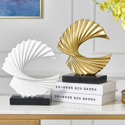 Современный декор абстрактный скульптура смола скульптур искусство золотая статуя гостиная домашняя украшение офис офис на стол аксессуары