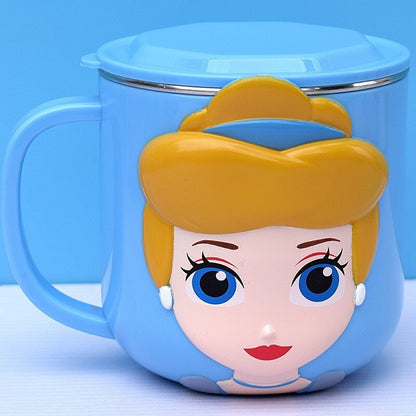 디즈니 컵 냉동 엘사 아나 공주 만화 우유 컵 머그잔 3D 미키 미니 스테인리스 스틸 컵 아기 어린이 여자 커피 머그
