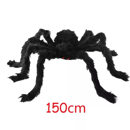 90/150/200cm Black Scary Giant Spider Huge Spiders Web Halloween Decoration Props Haunted House Holiday Outdoor Giant Decoration