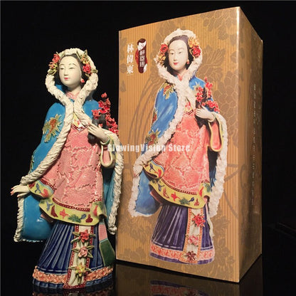 Antik Çin Porselen Heykelcik Klasikler bayanlar bahar zanaat boyalı sanat heykel figür seramik süsleri ev dekor