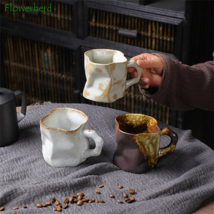 Twisted keramic hrnek šálek kávy výklenek Speciální tvarovaný čaj Cup barevné hrubé keramiky kreativní hrnky na šálky kávy