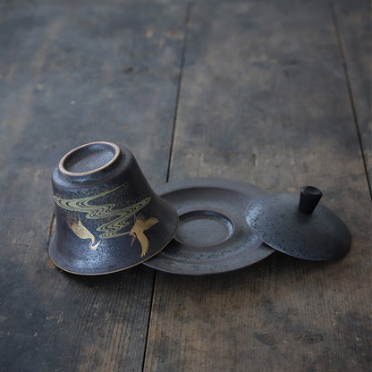 keramický gaiwan čajový šálek ručně vyráběný tureen čínský kung -fu čaj setaba nápojů