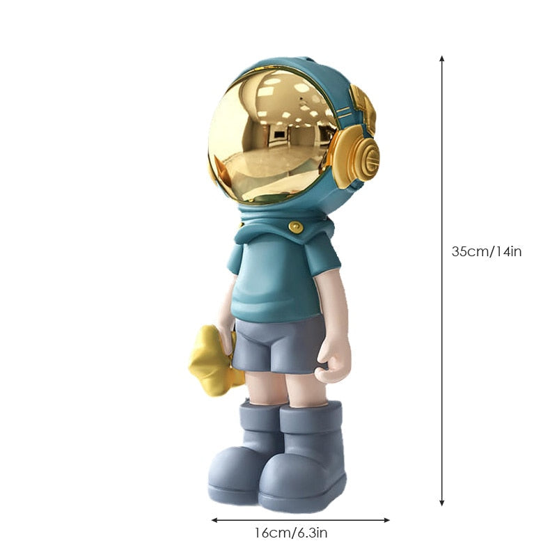 Artlovin kreatywny żywica kreskówka astronauta posągi domowe dekoracja figurka figurka komputer Dectop Decor Rzeźba nordycka ozdoby wewnętrzne Prezenty