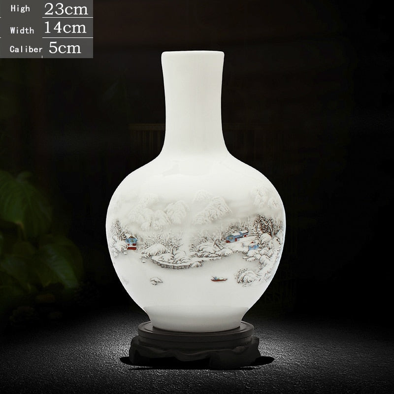 Jingdezhen keramisk vase vintage kinesiske traditionelle vaser boligdekoration dyre vase fine glat overflade møbler artikler