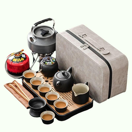 Reise Chinesisches Tee-Set Komplette Teekanne Gaiwan Zeremonie Servieren Kung Fu Keramik Teetasse Set Infuser Geschenk Taza De Te Trinkgeschirr