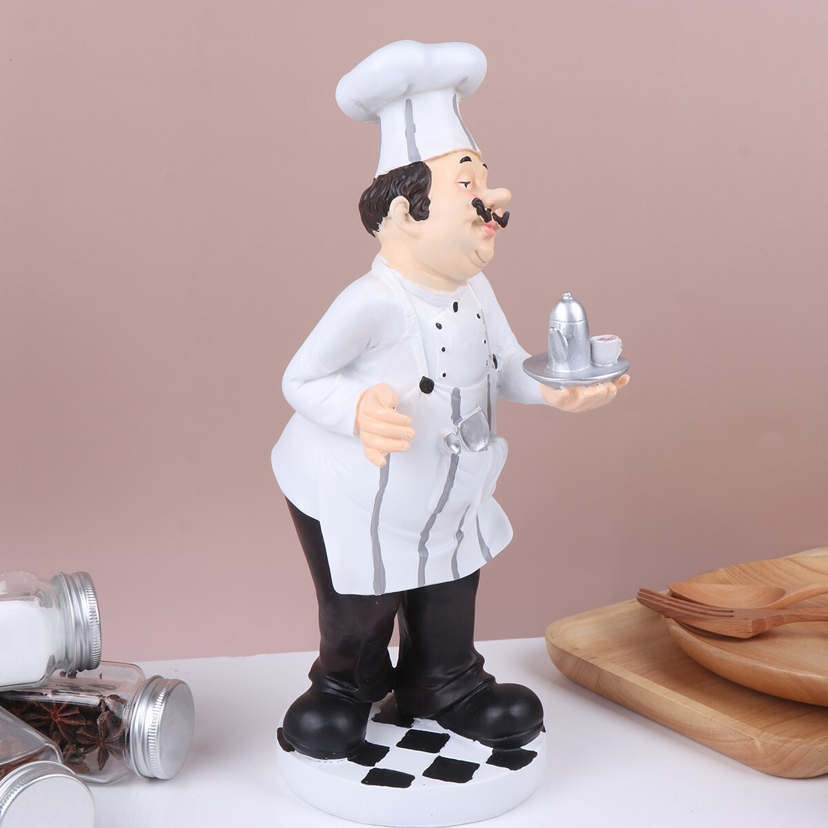 Kuchyňský kuchyňský kuchyňský ornament italská pryskyřice figurky kuchařky sochařství tuk francouzské postavy dekorační dekorace