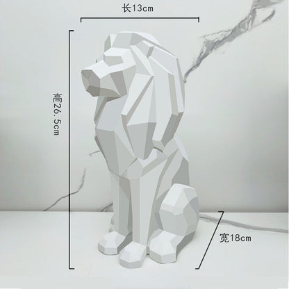 Creative Geometric Lion Resin Craft Statue Home Entrance Hotel Living Room Bedroom Personality Sculpture Ornament