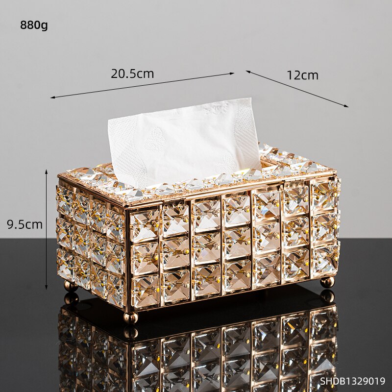 Vasos de lápis de diamante nórdico Caixa de lenço de tecido para armazenamento domiciliar de metal guardana