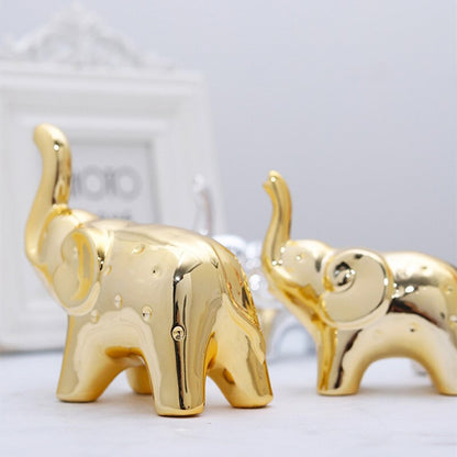Cerámica de decoración navideña Figuras de animales adornos decoración del hogar lindas estatuas de elefantes de cerámica y esculturas decoración de la sala