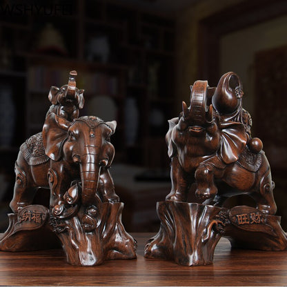 Kinesisk stil elefant dyr vin kabinet statue ornamenter harpiks skulptur håndværk boligindretning tilbehør bryllup gaver