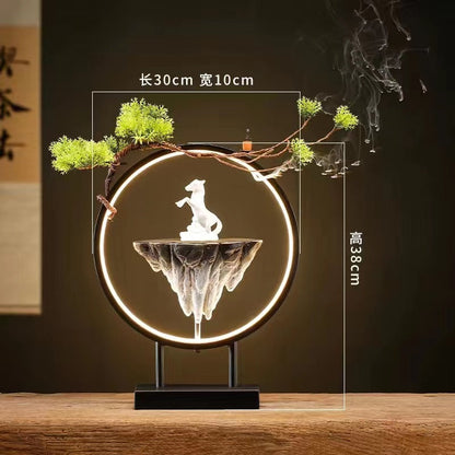 Backflow tütsü brülör hanehalkı LED ışık yüzüğü oturma odası seramik eritme mum brülör sahibi yaratıcı Çince ev dekor